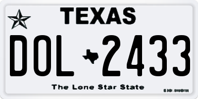 TX license plate DOL2433