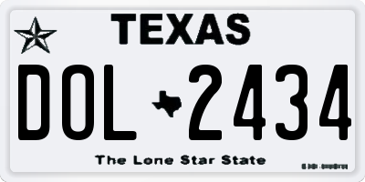 TX license plate DOL2434