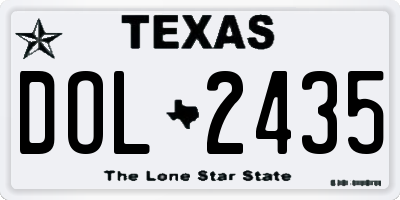 TX license plate DOL2435