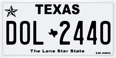 TX license plate DOL2440