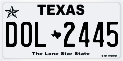 TX license plate DOL2445