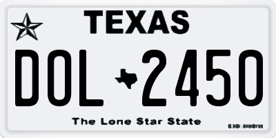 TX license plate DOL2450