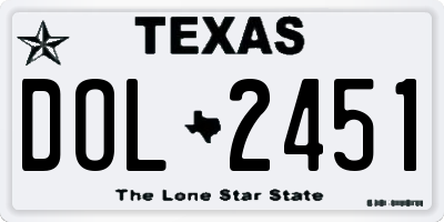 TX license plate DOL2451