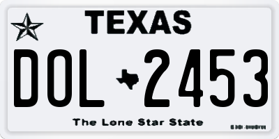 TX license plate DOL2453