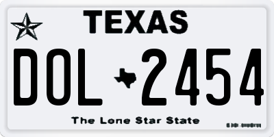 TX license plate DOL2454