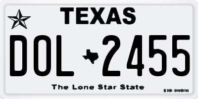 TX license plate DOL2455