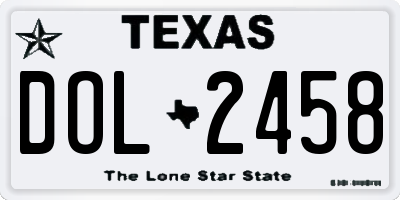 TX license plate DOL2458