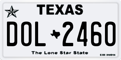 TX license plate DOL2460