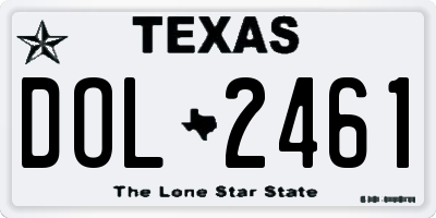 TX license plate DOL2461