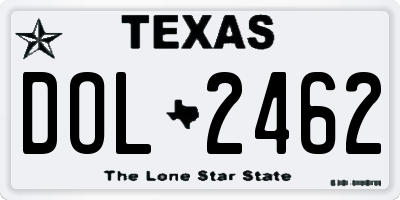 TX license plate DOL2462