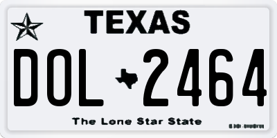 TX license plate DOL2464
