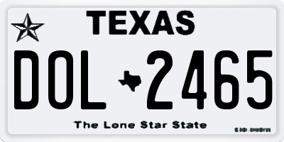 TX license plate DOL2465