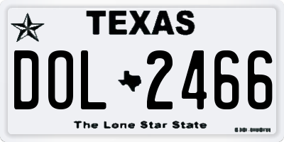 TX license plate DOL2466