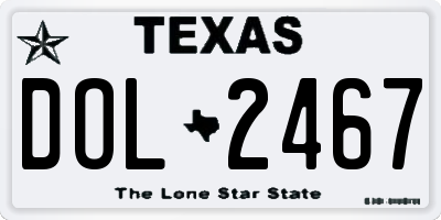 TX license plate DOL2467
