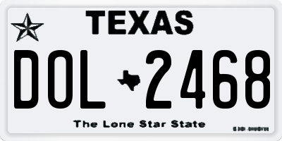 TX license plate DOL2468