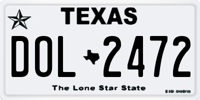 TX license plate DOL2472