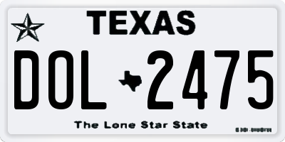 TX license plate DOL2475