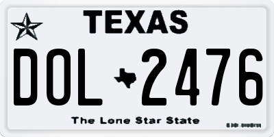 TX license plate DOL2476