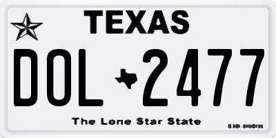 TX license plate DOL2477