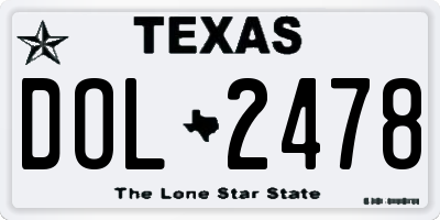 TX license plate DOL2478