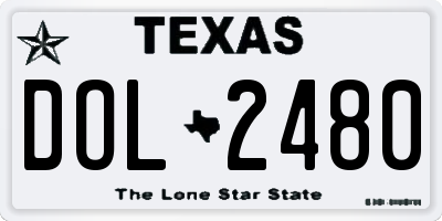 TX license plate DOL2480