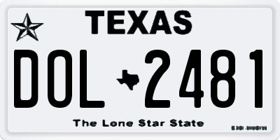 TX license plate DOL2481