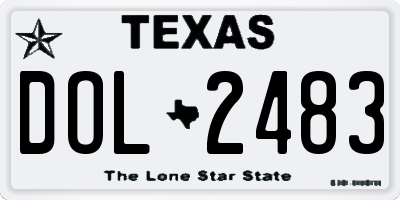 TX license plate DOL2483