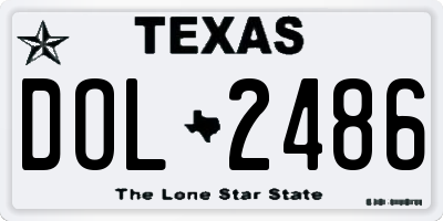 TX license plate DOL2486