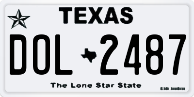 TX license plate DOL2487