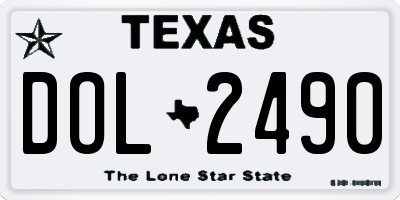 TX license plate DOL2490