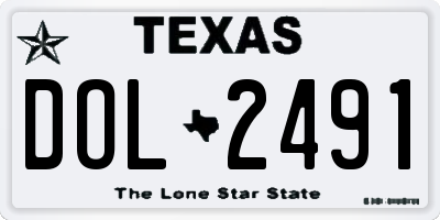 TX license plate DOL2491