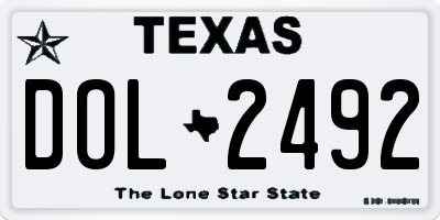 TX license plate DOL2492