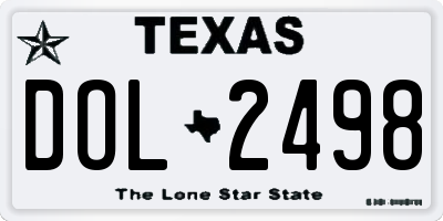 TX license plate DOL2498