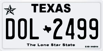 TX license plate DOL2499