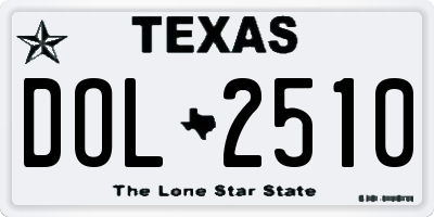 TX license plate DOL2510