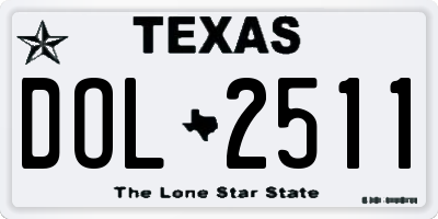 TX license plate DOL2511