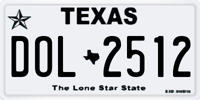 TX license plate DOL2512