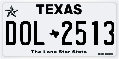 TX license plate DOL2513