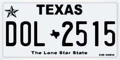TX license plate DOL2515