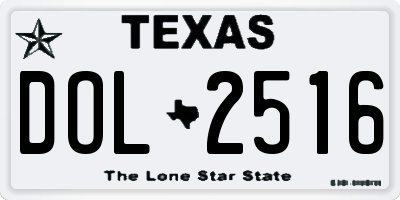 TX license plate DOL2516
