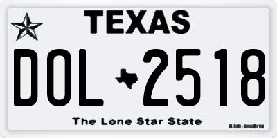TX license plate DOL2518