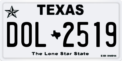 TX license plate DOL2519