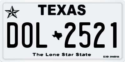 TX license plate DOL2521