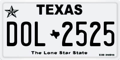 TX license plate DOL2525