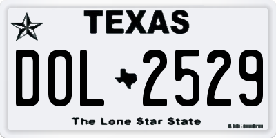 TX license plate DOL2529