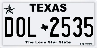 TX license plate DOL2535