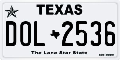 TX license plate DOL2536
