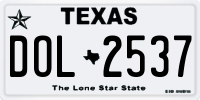 TX license plate DOL2537