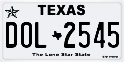 TX license plate DOL2545