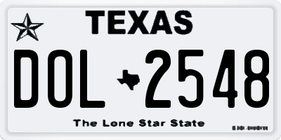 TX license plate DOL2548